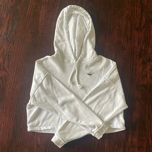2XS White Adidas Cropped Hoodie